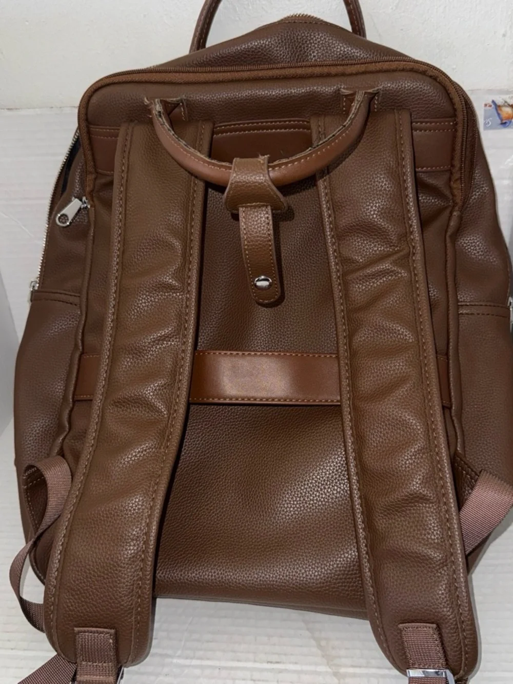 Brown Pure Backpack bugatti leather back pack. Great shape, laptop pocketback